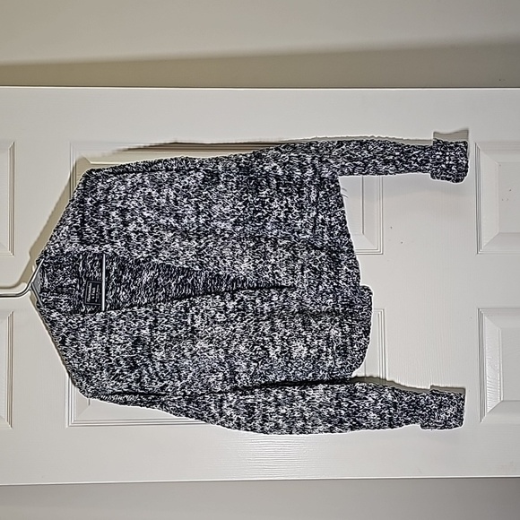 Abercrombie & Fitch Open Front Sweater Cardigan Navy White Cotton Blend Size S - Picture 2 of 9